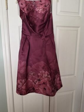 Floral Midi Dress in Deep Plum